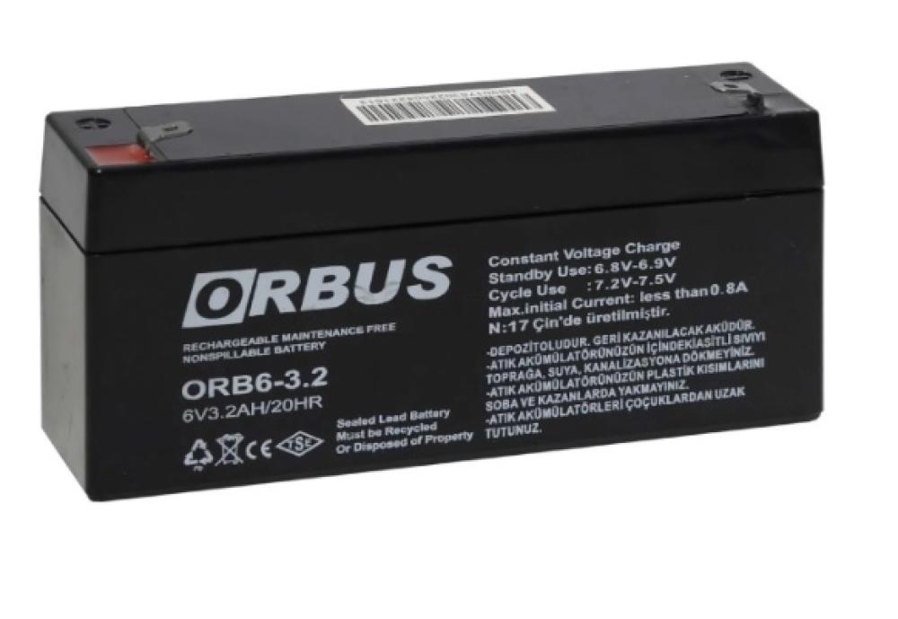 ORBUS%206V%203.2AH%20Kuru%20Bakımsız%20Akü