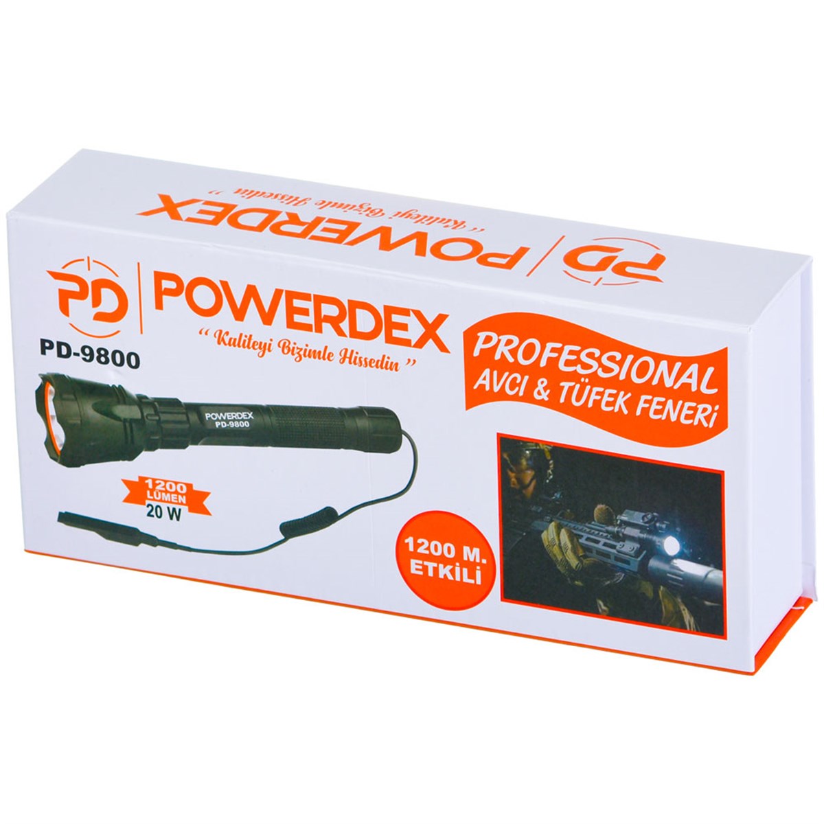 Powerdex%20PD-9800%2020W%201200%20Lümen%20Şarjlı%20Taktik%20El%20Feneri