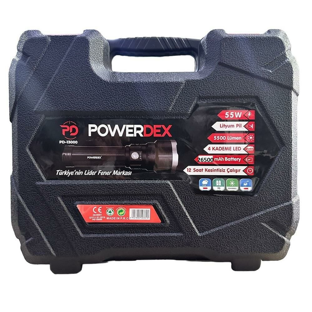 Powerdex%20PD-13000%2055%20Watt%205500%20Lümen%20Profesyonel%20Büyük%20Şarjlı%20El%20Feneri