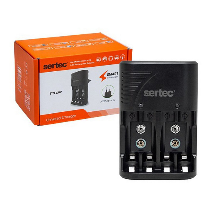 Sertec%20STC-C802%20AA-AAA-9V%20Uyumlu%204lü%20Pil%20Şarj%20Aleti