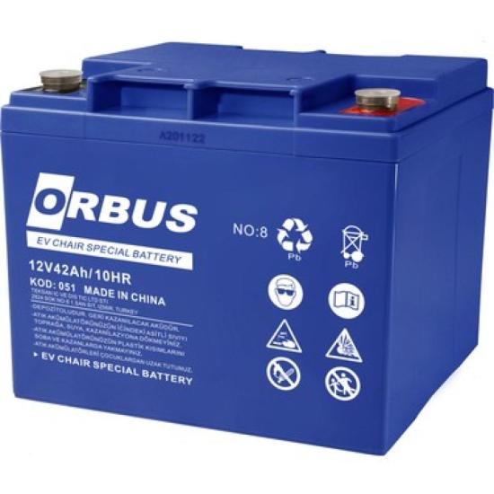 Orbus 12V 42Ah Jel Akü ( Engelli Araç Aküsü )