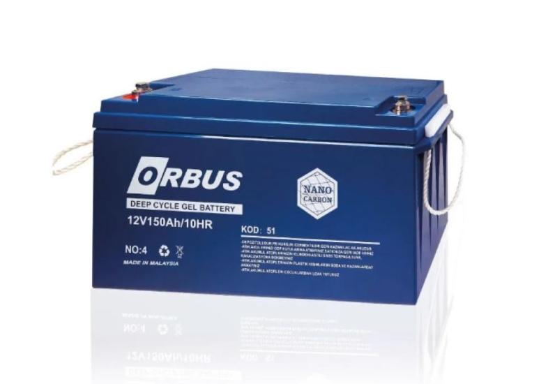 ORBUS 12V 150AH - Deep Cycle Jel Akü