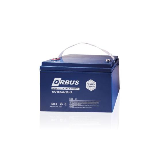 ORBUS 12V 100AH - Deep Cycle Jel Akü