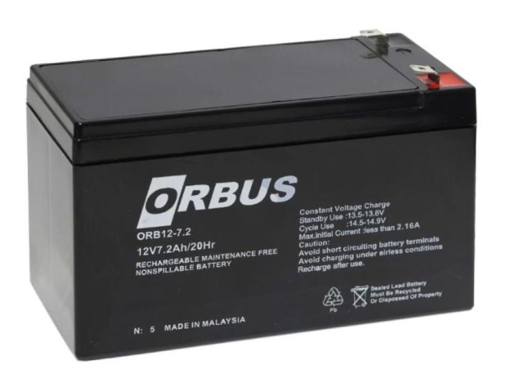 ORBUS 12V 7.2AH Kuru Bakımsız Akü