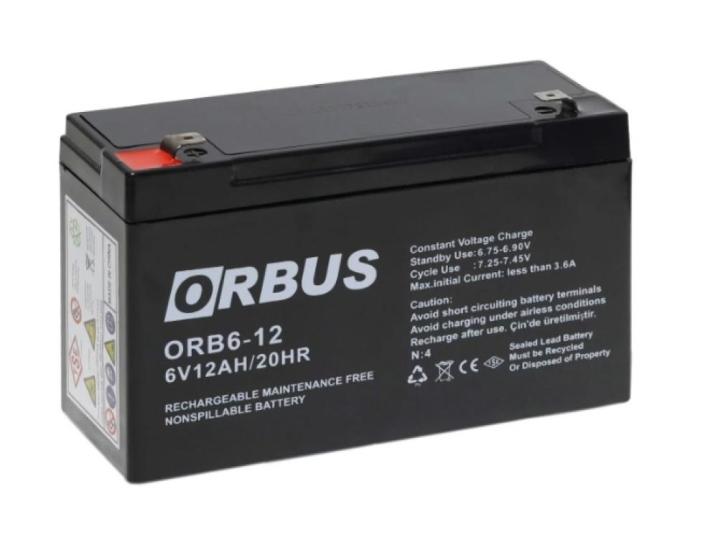 ORBUS 6V 12AH Kuru Bakımsız Akü