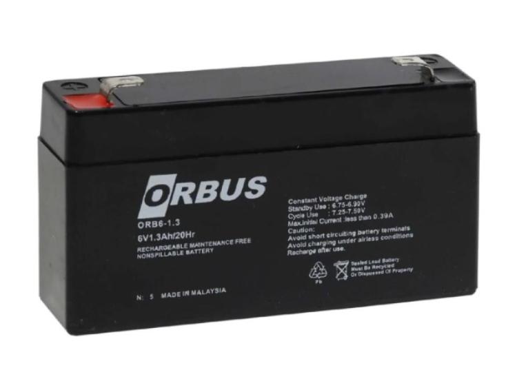 ORBUS 6V 1.3AH Kuru Bakımsız Akü