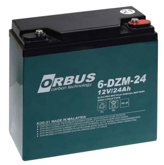 Orbus 12V 24Ah Jel Akü ( Elektrikli Bisiklet Aküsü )