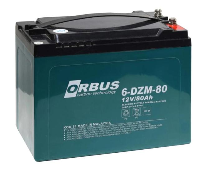 Orbus 12V 80Ah Jel Akü ( Elektrikli Bisiklet Aküsü )